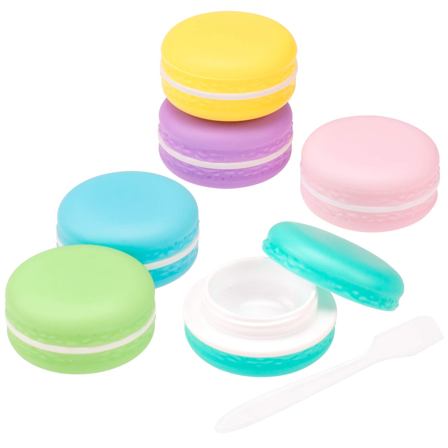 Whaline 6pcs Macaroon Cosmetic Container Cream Jars with Leakproof Inner Lid Travel Storage Pots (10ml Capacity)