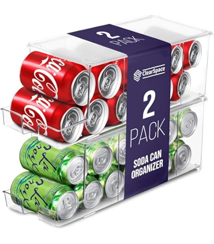 Drink Organizer For Fridge-White Automatic Pusher Glide,12oz 16oz 20oz-Soda Dispenser For Fridge-Holds Up To 15 Cans - View #6