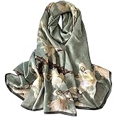 ANDANTINO 100% Mulberry Silk Long Scarf for Women Large Shawls for Headscarf and Neck- Oblong Hair Wraps with Gift Packed