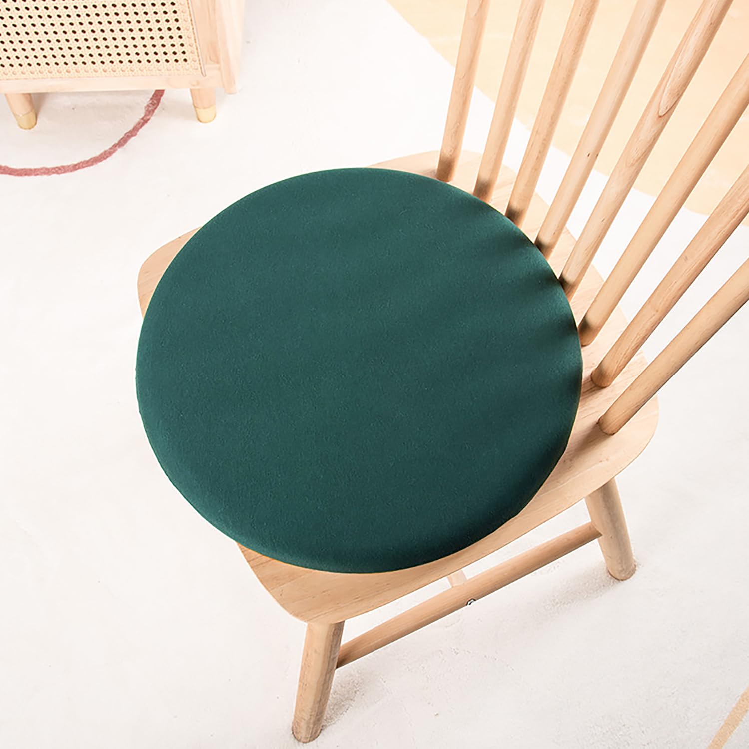 Photo 1 of 12" Circle Stool Pad Anti Slip Round Memory Foam Chair Cushion with Removable Cover Circle Chair Seat Cushion for Kitchen Dining Chairs Green