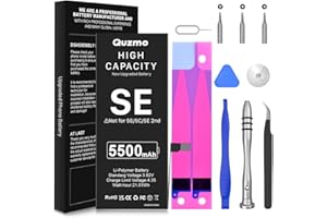 LCLEBM [5500mAh] Battery for iPhone SE 2016 1st Generation, Upgraded New Version High Capacity 0 Cycle Replacement Battery for iPhone SE First Gen Models A1662, A1723, A1724 with Professional Repair Tool Kit