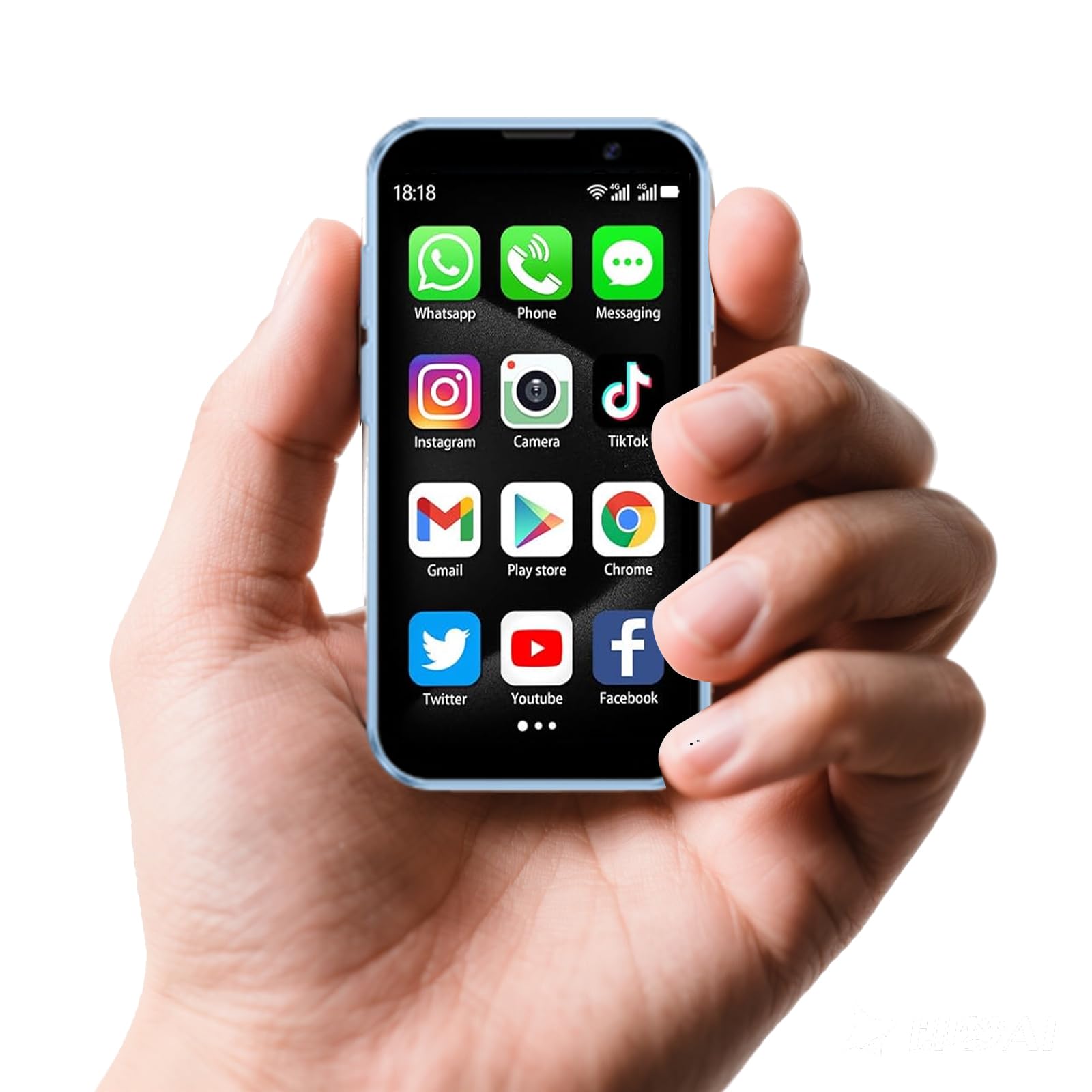 Photo 1 of *LOCKED** Mini 3G Smartphone Unlock, 3-inch high-Definition Touch Screen Dual SIM Card Dual Standby mini Phone, Portable Backup Compact Phone, Suitable for Students and Children as Gifts (Blue, 2GB+16GB)