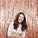 Metallic Fringe Tinsel Curtains Rose Gold 3 Ft x 8 Ft Photo Booth Props 2 Pack New Years Eve Party Backdrop for Birthday Baby Shower Party Bachelorette Engagement Valentine's Party Supplies