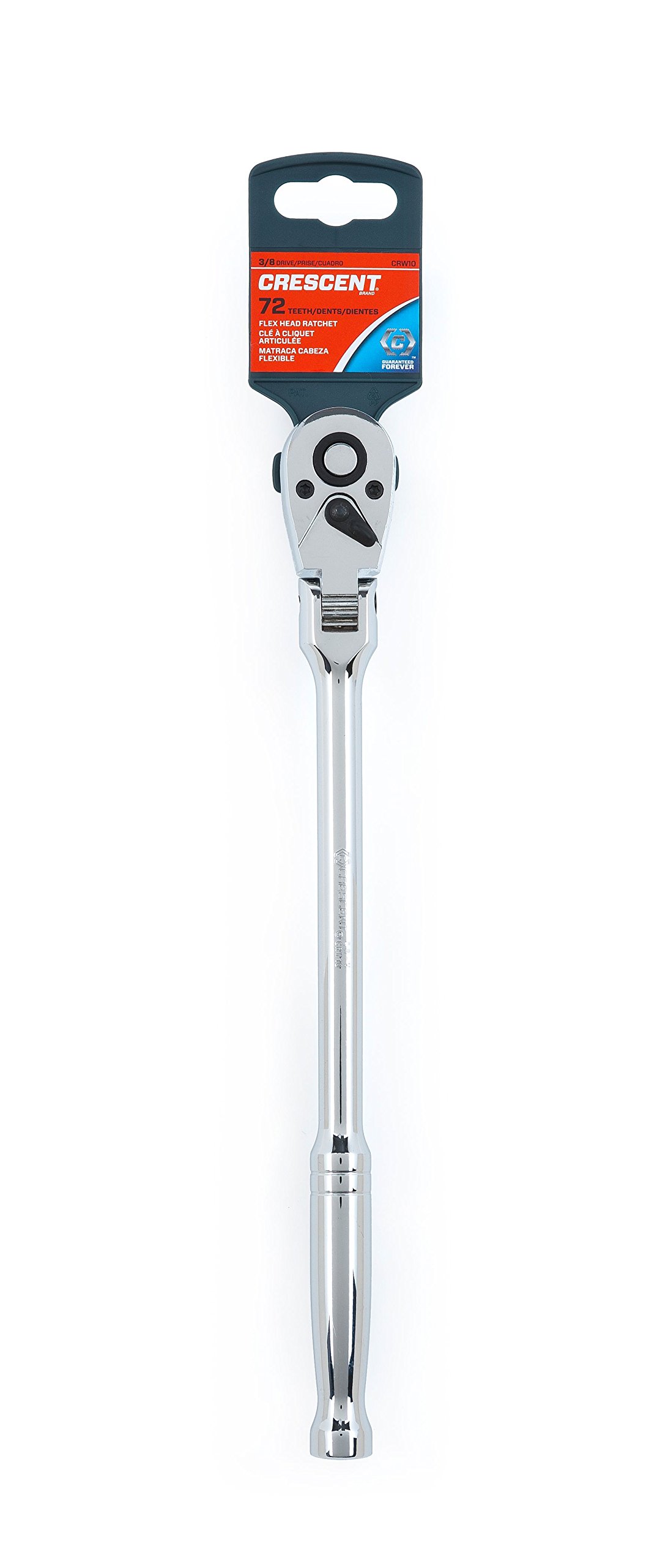 Crescent CRW14 1/2-Inch Drive Flex Head Ratchet with Polished Handle