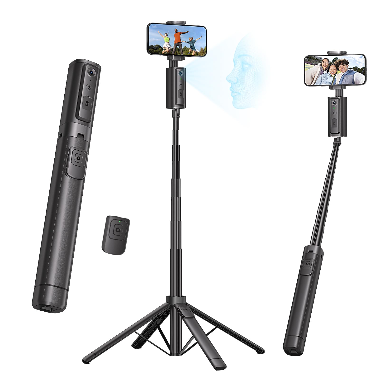 Photo 1 of Fuloview Auto Face Tracking Tripod,67''Phone Tripod for iPhone,360° Rotation Follows Your Movement,Bluetooth Remote,Phone Holder for Vlog,Live Streaming, Video Call,Content Creators.
