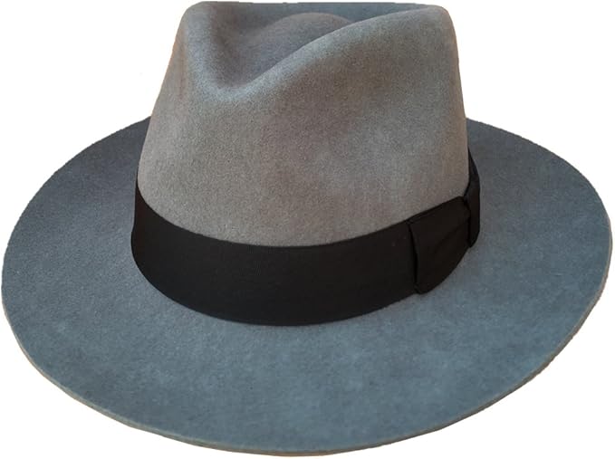 Gray Wool Felt Jazz Godfather Fedora Hat (S= 55cm(6 7/8)) at Amazon Men