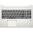 Replacement Upper Case Palmrest Top Cover for HP Probook 450 455 G6 450 455R G7 Series Laptop with Backlit Keyboard Assembly L45090-001 Silver