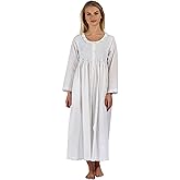 The 1 for U Womens Nightgown - Victorian Nightgowns for Women, Elsa 100% Cotton Housecoat