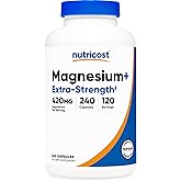 Nutricost Magnesium+ Extra Strength 420mg, 240 Capsules, Gluten Free, Vegan | Magnesium Oxide and Glycinate, 120 Servings, GMO-Free