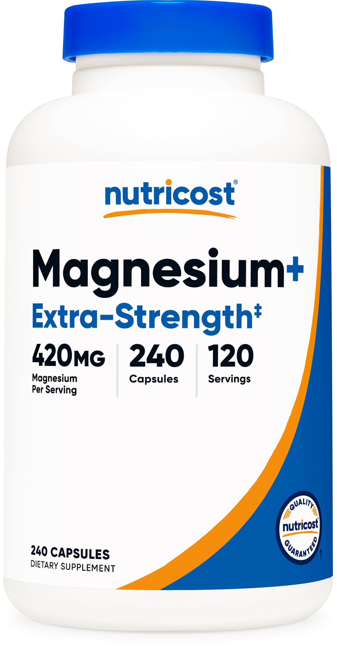 Nutricost Magnesio+ Extra Fuerte 420 mg, 240 Cápsulas, Sin Gluten, Vegano