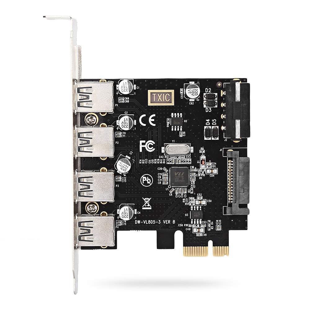 CY Card 4 Ports PCI-E to USB 3.0 HUB PCI Express Expansion Adapter 5Gbps for Motherboard