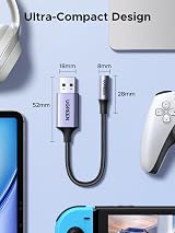 UGREEN USB to 3.5mm Jack Audio Adapter USB DAC TRRS Mic Headset Xbox PS4 Switch view 8