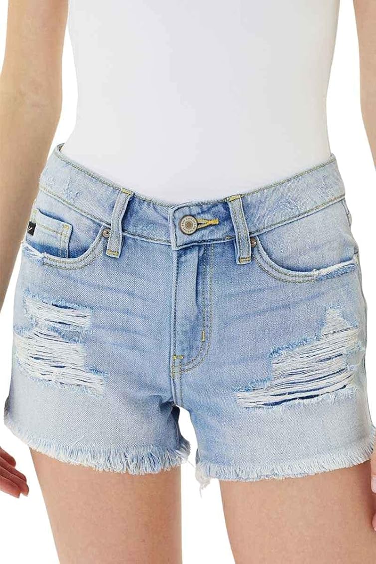 Distressed Denim Shorts - KC8377 