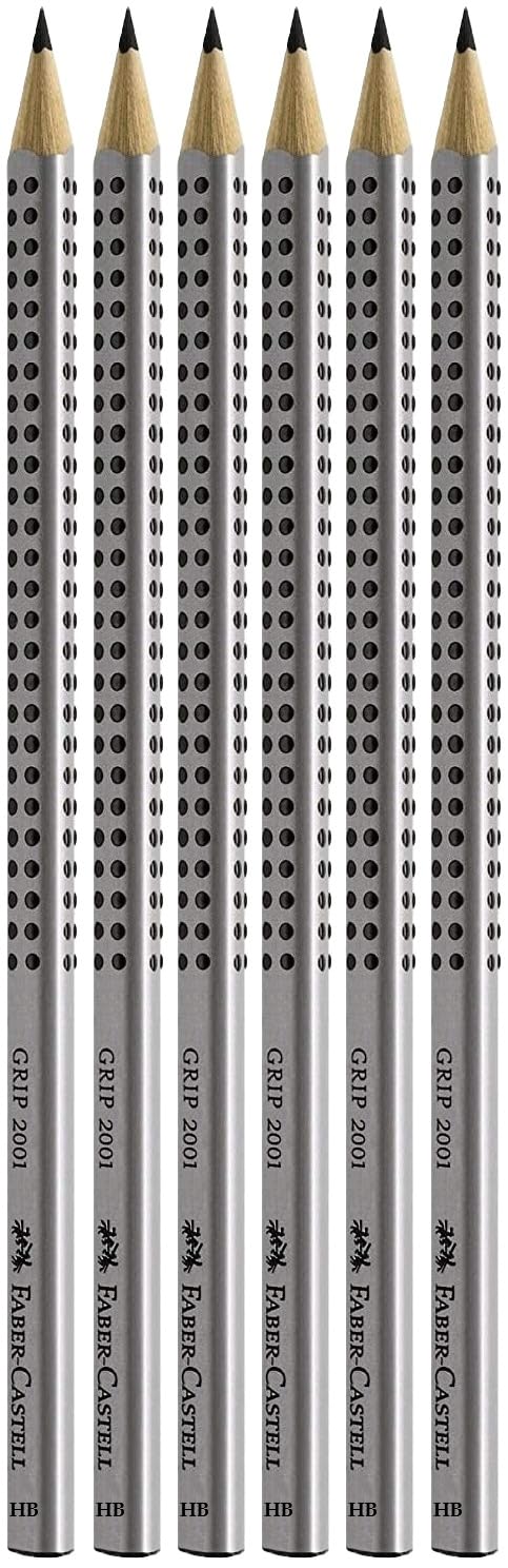 Faber-Castell Grip 2001 HB Pencils - Pack of 6, 117697