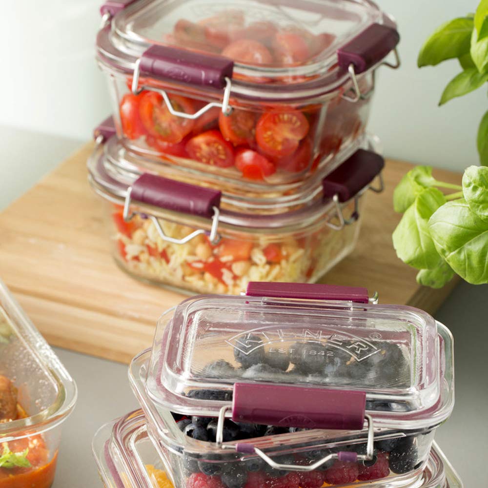 Juego de 5 contenedores de alimentos de vidrio de borosilicato con tapa