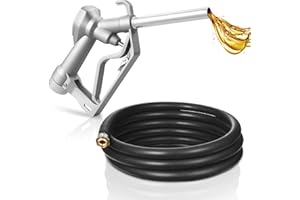 VEVOR 3/4-Inch NPT Fuel Nozzle with 10 ft Hose, Max Flow Rate 22.7 GPM, Diesel Gas Pump Nozzle with 2-Speed Trigger Lock & 0.78 in (OD=20 mm) Spout Used for Gasoline, Diesel, Kerosene, Silver