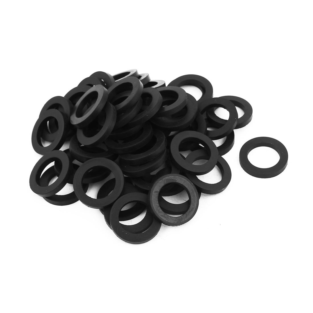 sourcingmap Rubber Flat Washers 24mm OD 16mm ID 3mm Thickness for Faucet Pipe Water Hose, Pack of 50