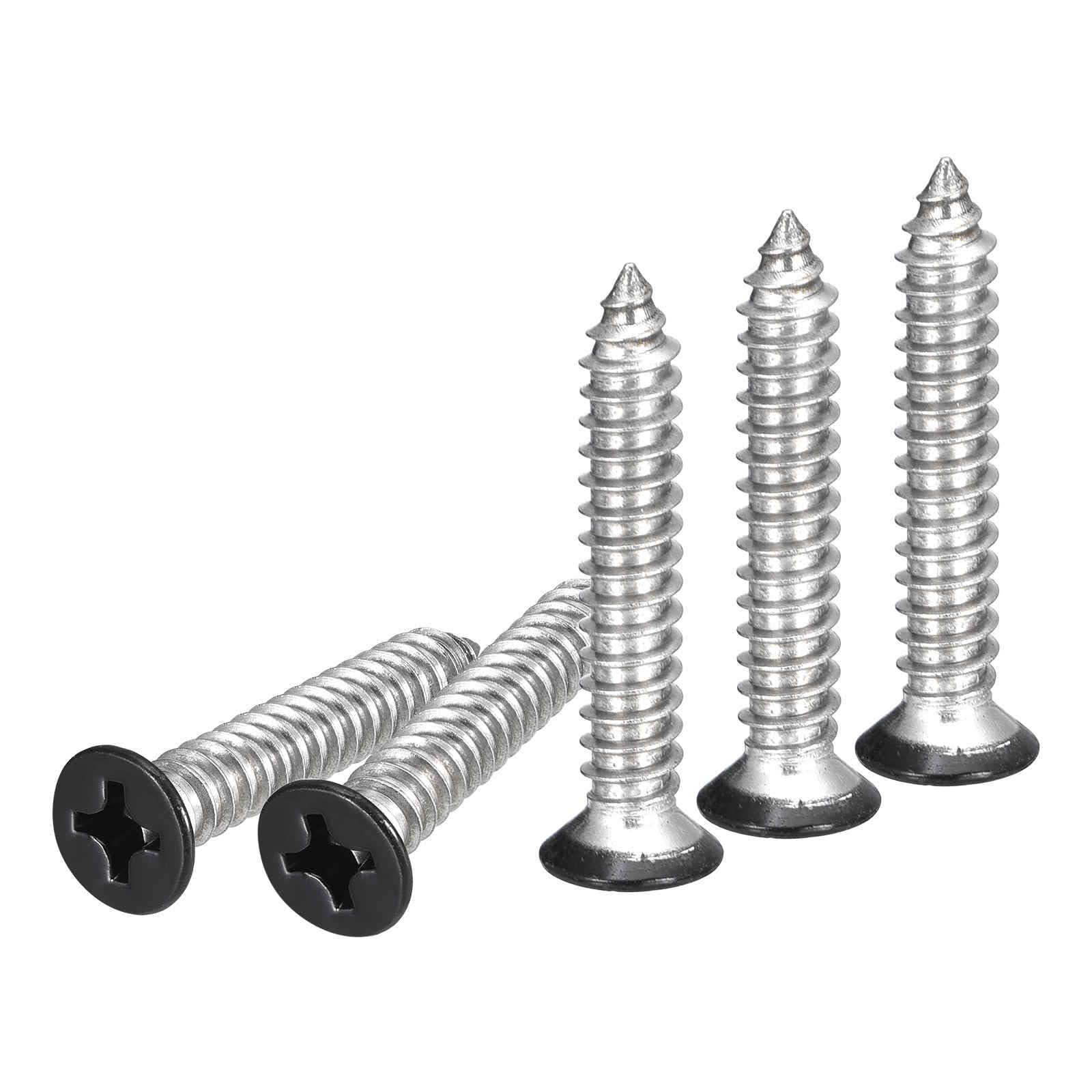 DTGN 100Pcs #14x1-1/2" Flat Head Wood Screws, 304 Stainless Steel Black Phillips Self Tapping Screws - Good for Woodworking, Furniture - Brick Red — image 1