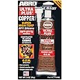 ABRO Ultra Plus 999 RTV Silicone Sealant and Gasket Maker, for Import Engines, Sensor Safe, Non-Corrosive, High Temp Silicone Sealant/Head Gasket Sealant, 650 Degrees F, 3 oz. Tube - Copper
