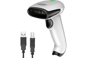 Symcode Bluetooth 2D Barcode Scanner 3-in-1 Wireless & USB Wired & Bluetooth Barcode Reader Scanner 1D 2D QR Code Scanner Automatic Fast Precise Bar Code Scanner for Phone Laptop Tablet White