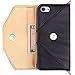True Color Wallet Case Compatible with iPhone 7 Wallet Case/iPhone 8 Wallet Case Premium Tri-Fold Leatherette Wristlet Clutch Folio Purse Cover with Removable Wrist Strap - Black