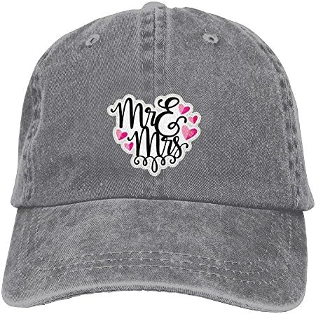FashionGear Mr &amp; Mrs Title Adult Unisex Adjustable Denim Hip Hop Caps Baseball Dad Hat