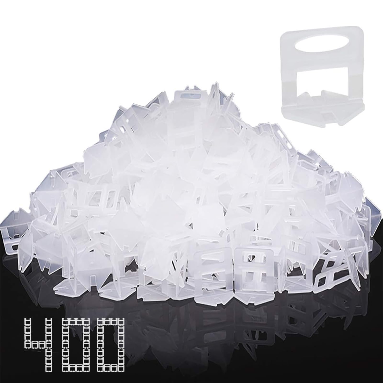 Tile Levelling System, 400 Pieces Standard Tabs Joint Width 3 mm, Levelling System Tile Levelling Aid Tile Tool, Pull Tabs, Joint Width Laying Aid for Tiles Height 3-12 mm โ image 1