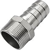 Beduan Stainless Steel 1-1/2" Hose Barb to 1-1/2" Male NPT | Home Brew Fitting Water Fuel Air Gas Oil 304SS