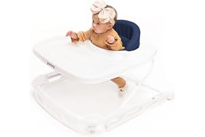 Joovy Spoon Baby Walker & Activity Center Featuring Three Adjustable Heights, Extra-Large Tray, and 30 lb Weight Capacity - JPMA Safety Certified, Blueberry