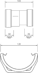 FloPlast 114mm Square to 112mm Round Gutter Adapter Black view 2