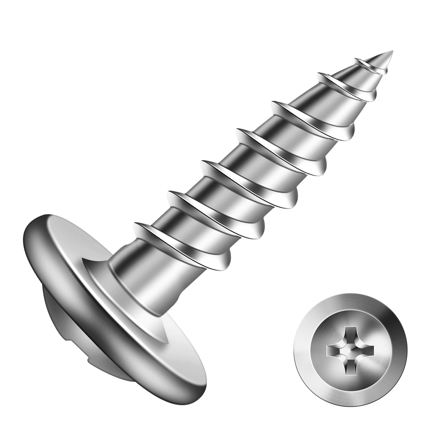 Photo 1 of #8 x 5/8" Wood Screw 100Pcs 410 Stainless Steel Standard Thread Truss Head Fast Self Tapping by SG TZH