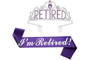 JETKONG Retirement Party Decorations - Tiara/Crown & Sash for Women, Party Supplies & Favors (Purple)