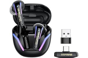 ONIKUMA GAMING 2.4G Wireless Gaming Earbuds with ENC Mic, 20ms Low-Latency for PS5/4, Meta Quest 3/3S/2, 2.4GHz Bluetooth Dual-Mode Headphones for Phone, Pad, Laptop, Steam Deck, Switch, PC, VR(with USB-C Dongle)