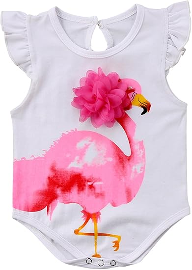 Amazon Co Jp Sylvamorning フラミンゴ ベビー カバーオール 女の子 男の子 ロンパース 半袖 赤ちゃん 新生児 カバーオール 夏 0ヶ月 18ヶ月設定 70 80 90 100 服 ファッション小物