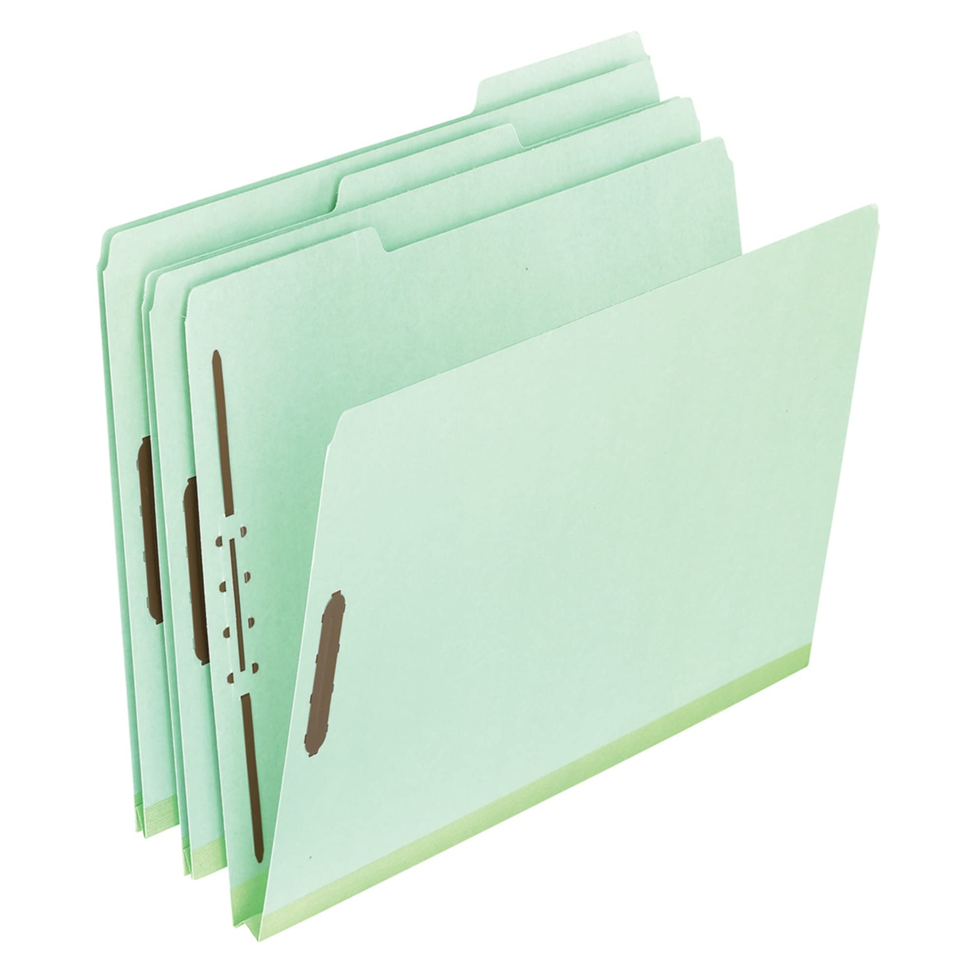 Photo 1 of Pendaflex 17186 Pressboard Folders, 2 Fasteners, 2" Expansion, 1/3 Tab, Legal, Green (Box of 25)