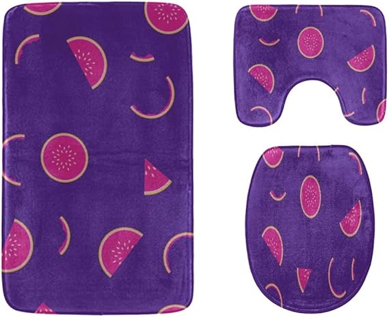 Conjunto de alfombra de piso de inodoro Elemento de sandía de fruta