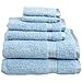 Superior Egyptian Cotton 6-Piece Towel Set, Bathroom Essentials, Towels For Bathroom, Apartment, Airbnb, Guest Bath, Face, Hand, Bath Towels, Washcloths, Absorbent, Fast Drying, Light Blue