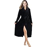 RONGTAI Womens Bathrobe Ladies Fleece Plush Warm Long Robes Fleece Nightgown Sleepwear
