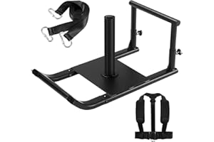LJBJHMA Workout Fitness Sled, Heavy-Duty Weight Sleds Push Gym Equipment, Compatible with 1"&2" Weight Plate, Multi-Purpose S