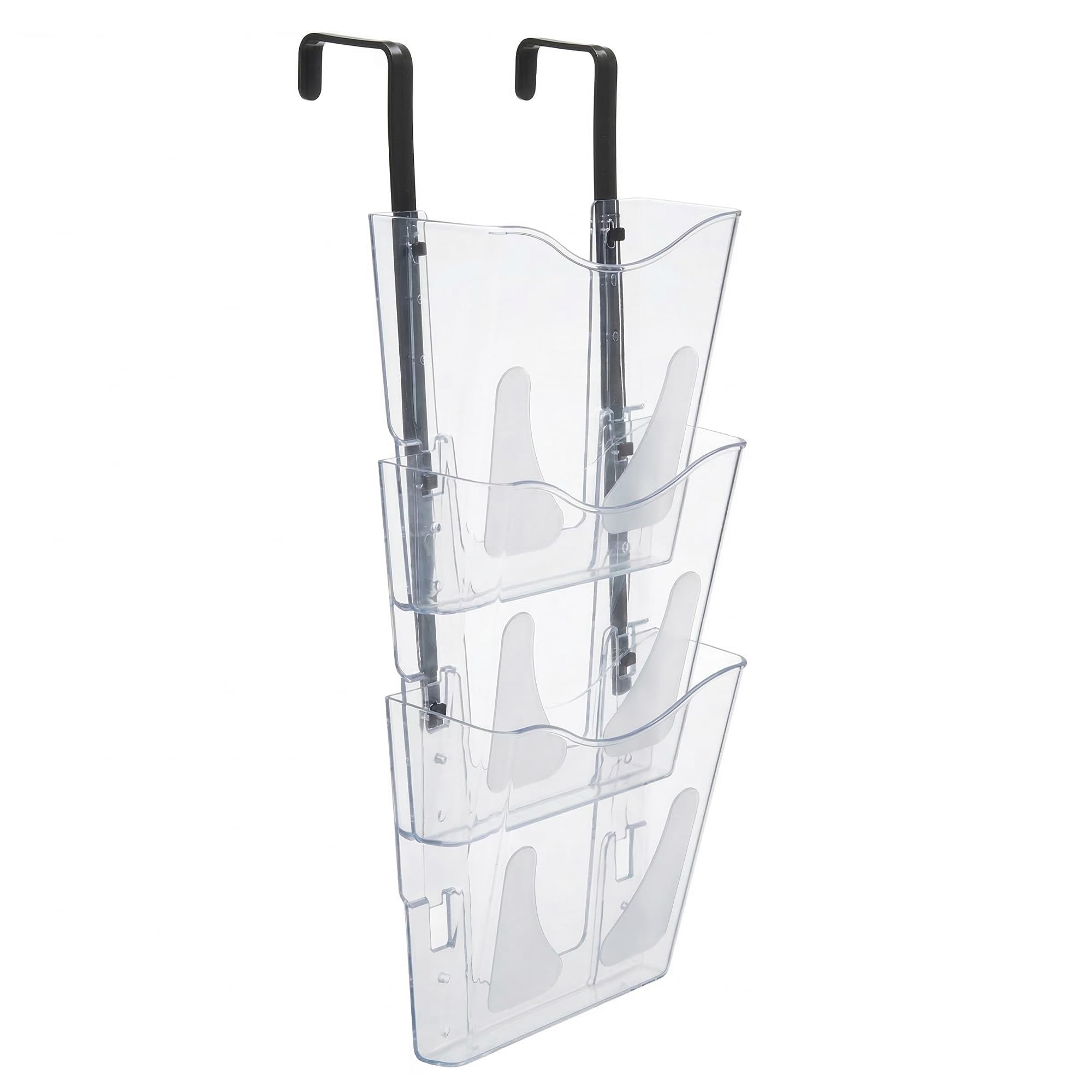 Deflecto 3 Tier A4 Wall Mounted Magazine File Holder - Perfect for Folders, Files, Mails & Brochure - For Home & Office with Hanging Bracket Included