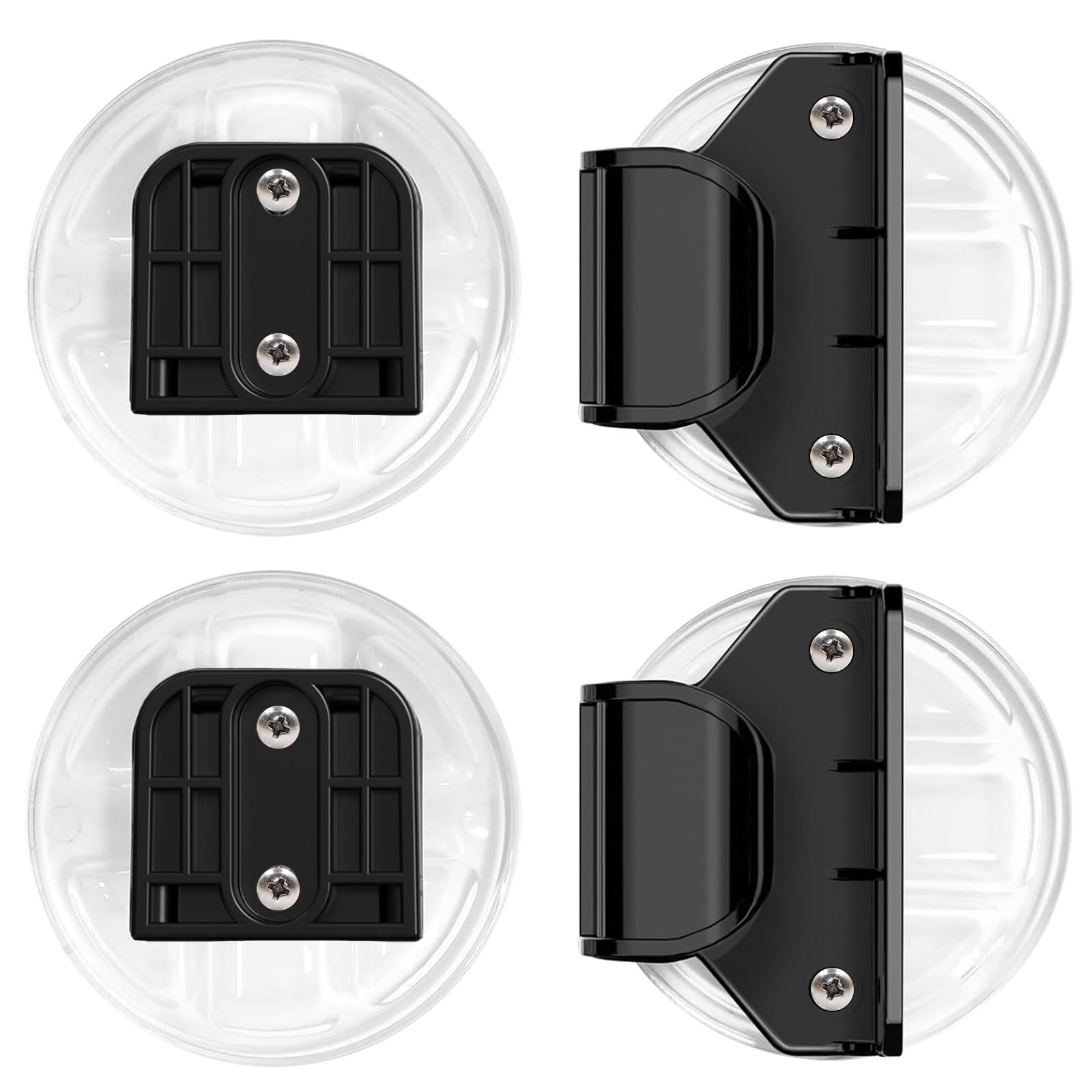 Photo 1 of HAMOPY Auto-Lock Retractable Baby Gate Replacement Free-Punch Parts, Original Hardware Set (Including 2 x Latches + 2 x Brackets) Only Fit 55“&71” Auto-Lock Baby Gate(Black)