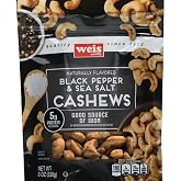 Weis Quality, Cashews Black Pepper n Salt, 8 Ounce