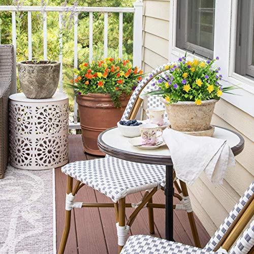 Rinlong Artificial UV Resistant Flowers Outdoor Fake Plants Greenery