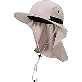 Neck Flap Sun Hat with Wide Brim,UPF 50+ Hiking Safari Fishing Caps for Men, Ideal for Outdoor