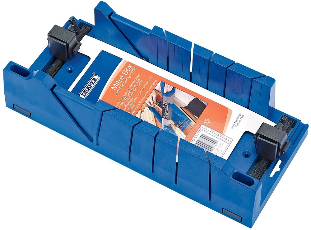 Draper Clamping Mitre Block | 367 x 116 x 70mm Mitre Box | 45° , 22.5° and 90° Angle Precision Cutting Box | Moulded Coving Miter Tool | Spring Clamps | 09789