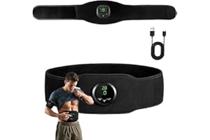 Muscle Fitness AB Belt, Adjustable Toning Belt, 6/12 Modes & 19 Intensity Levels, Firming & Strengthening Workout Equipment f
