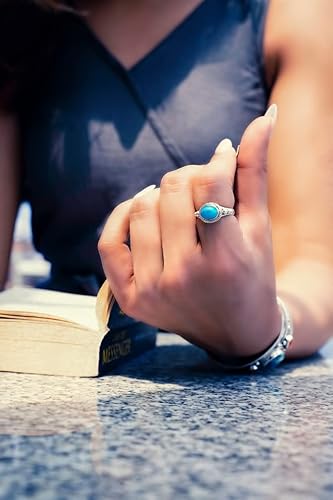 Handcrafted 925 Silver Turquoise Ring ｜ Turquoise 925 Sterling