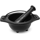 Cast Iron Cauldron Mortar and Pestle Set