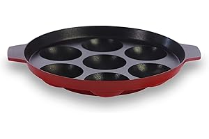 Peher Aluminium Paniarakkal/Appam Patra 7 Cavity Appam, Red