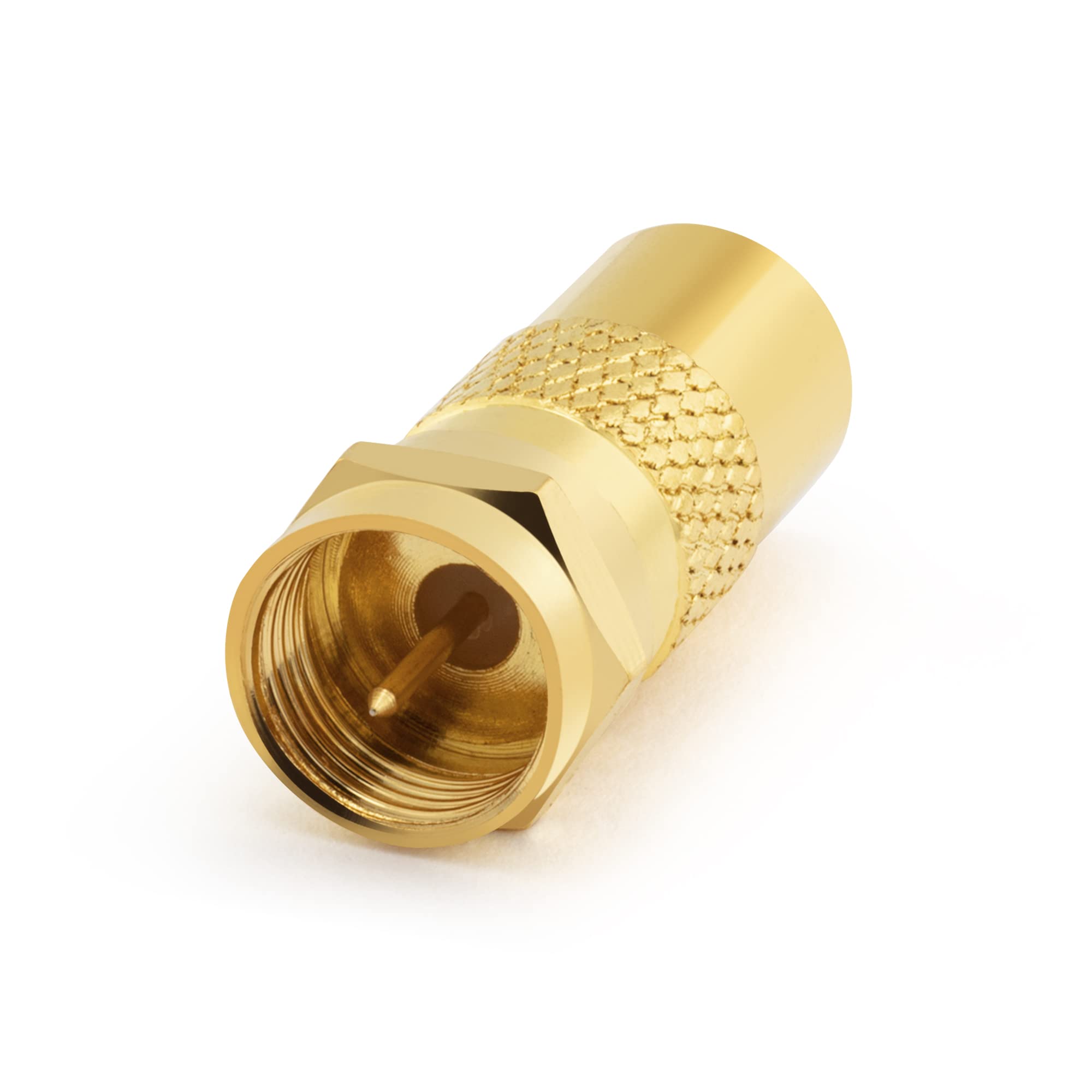 conecto 1 Set Gold Plated F Male to IEC Male Antenna Adapter for Connecting IEC Connectors to Satellite Connectors